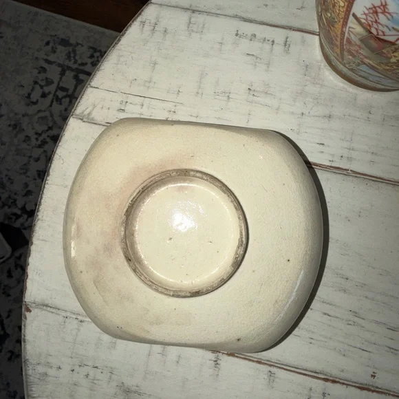 Antique Japanese Satsuma Mini Dish, Meiji Period Hand Painted Crackle Glaze